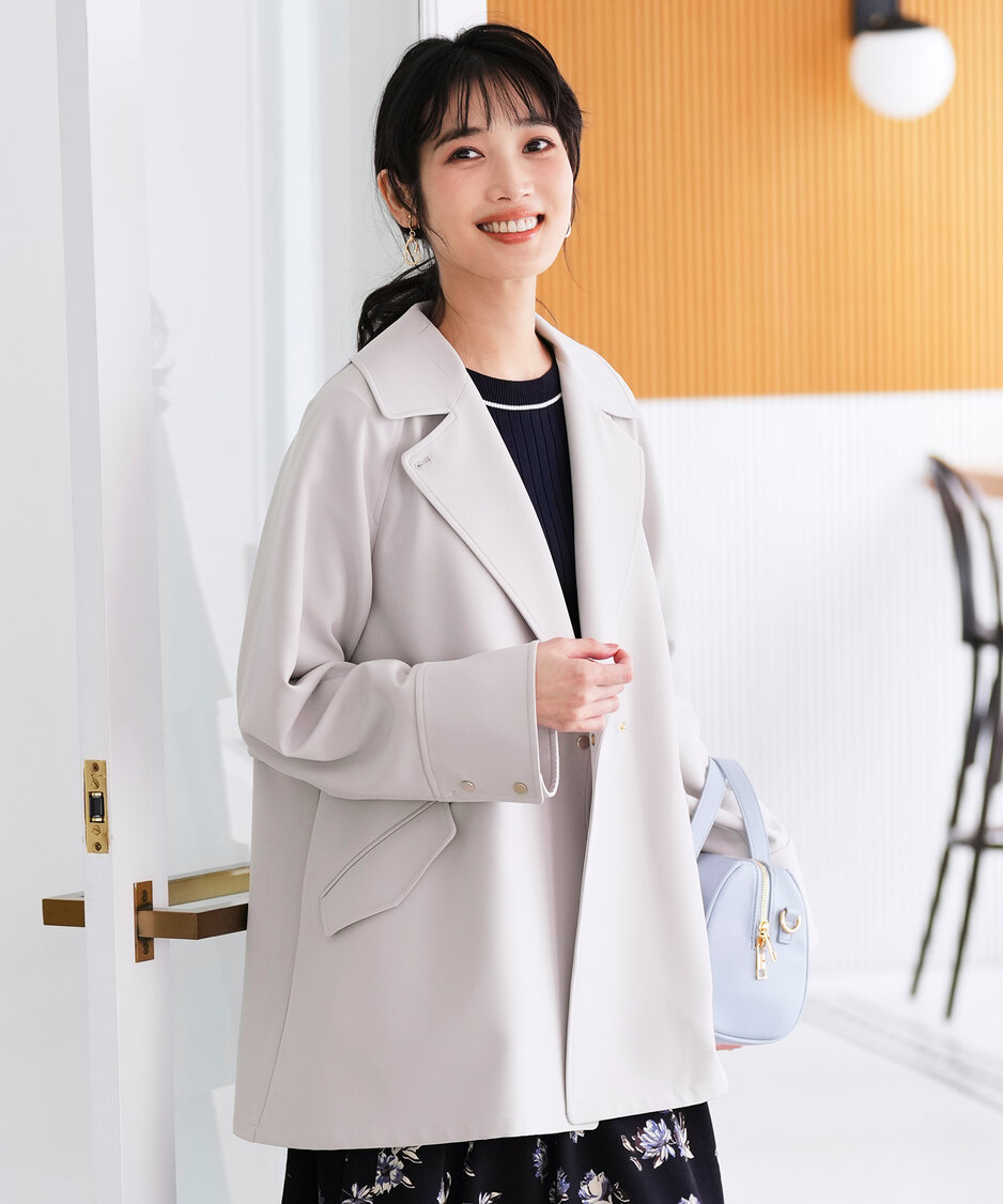 【2WAY】エレカジストレッチ ミドルトレンチコート