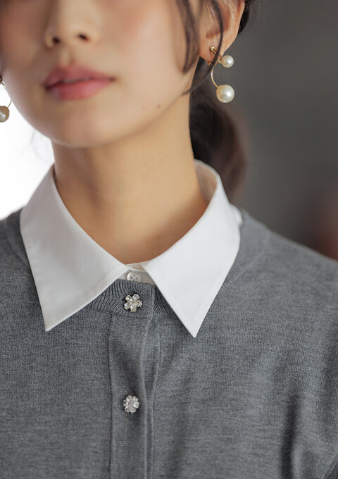 アトランダムビジューボタンカーディガン