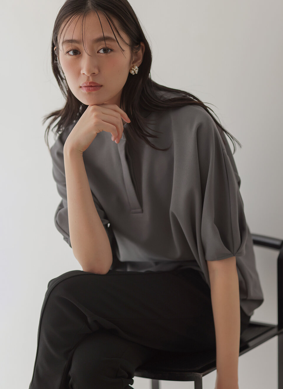 ジョーゼットジャージードルマンスリーブ ブラウス