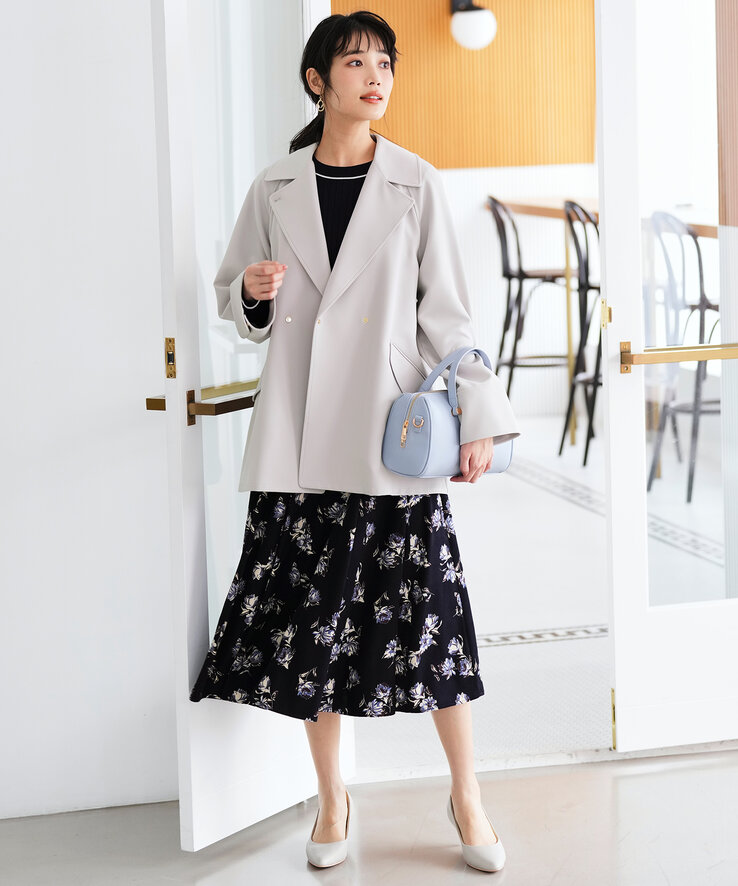 【2WAY】エレカジストレッチ ミドルトレンチコート