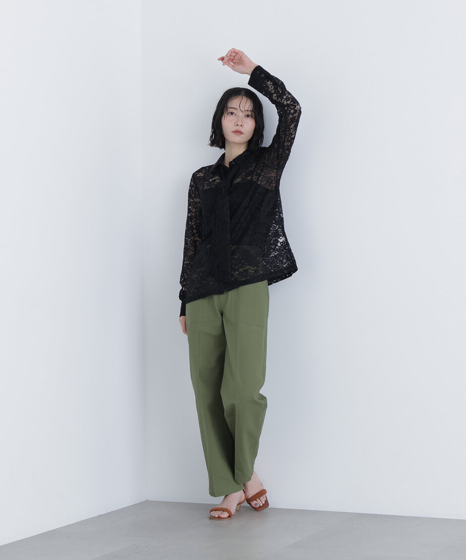 レースボウタイブラウス