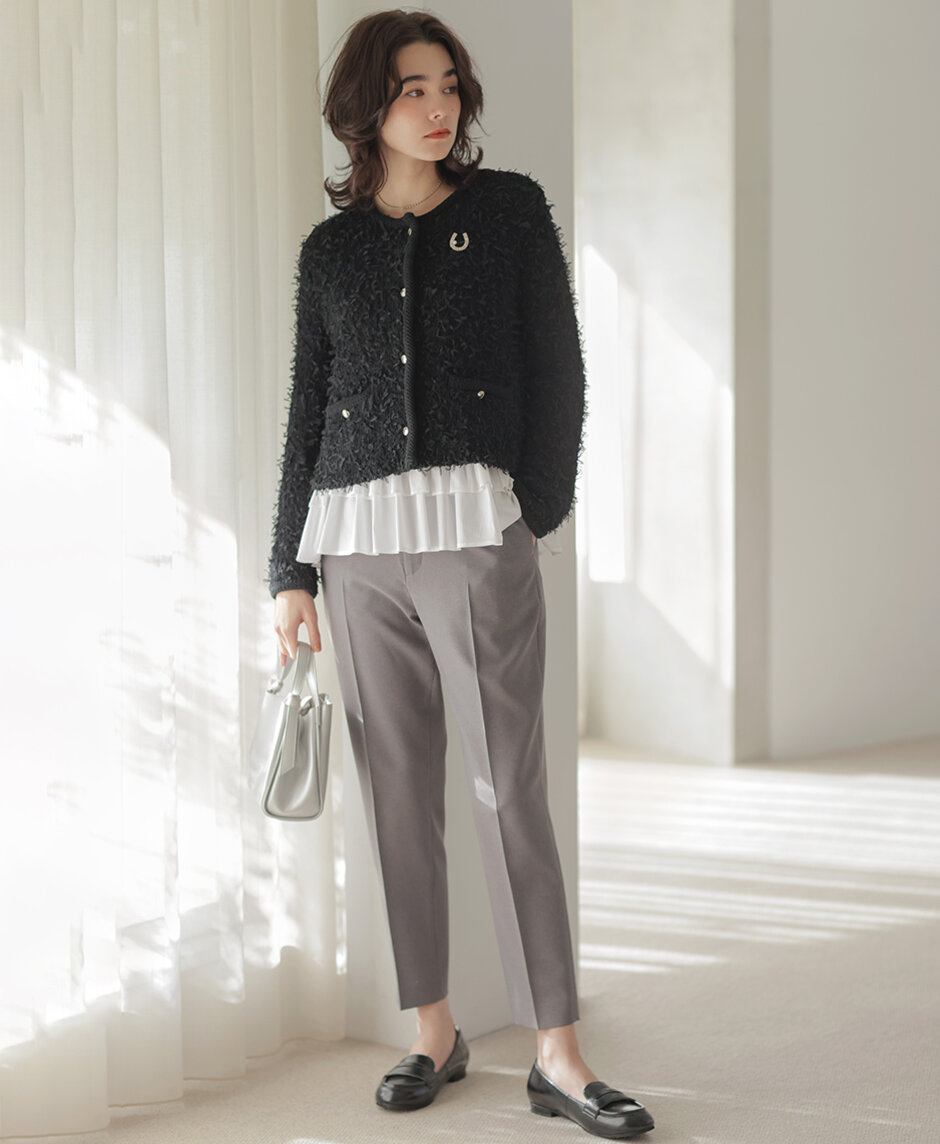 チュールヤーンファンシーニット ジャケット