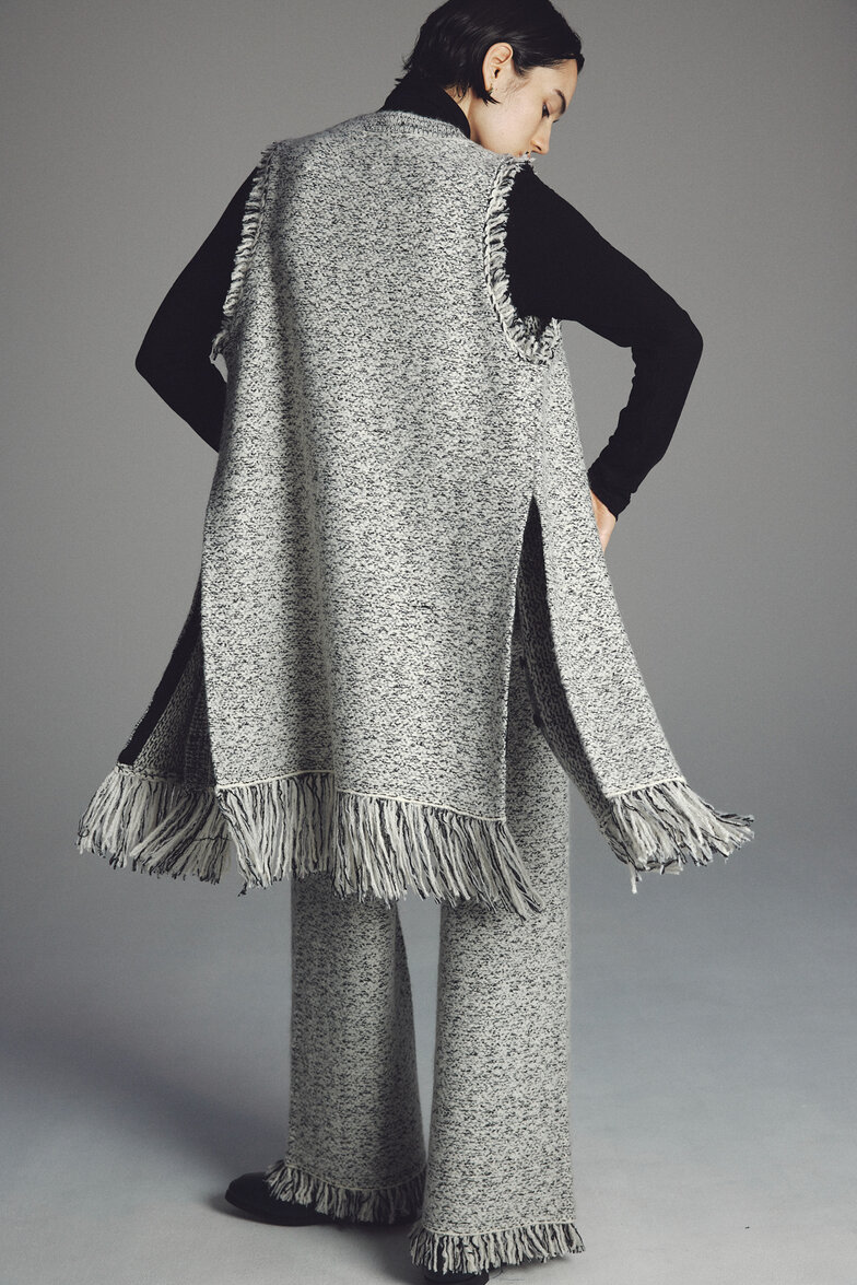 ツイードニットジレ