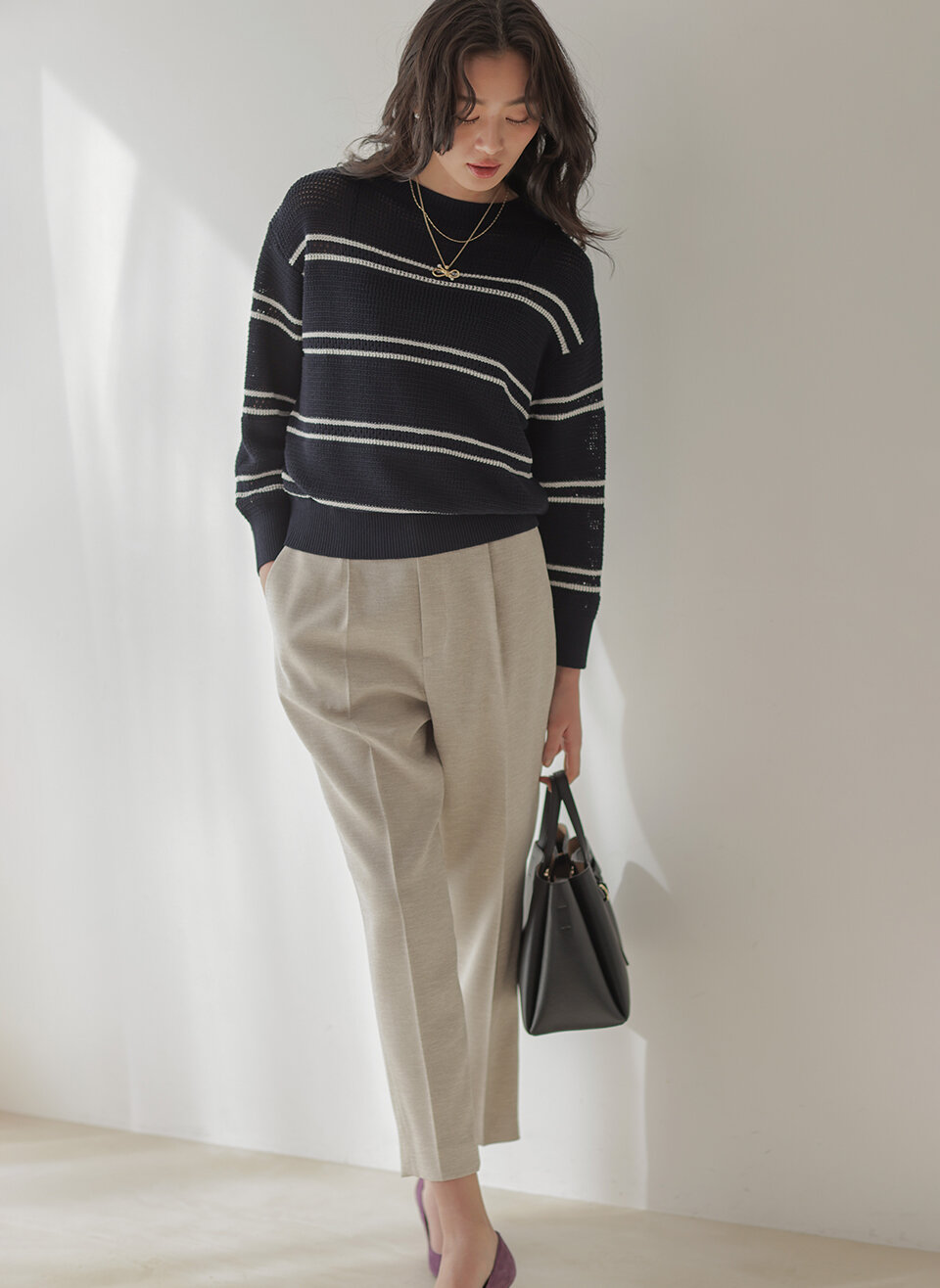 ボーダーレース ニット