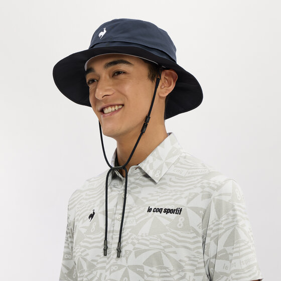 ゴルフコーデメンズ　【まぶガード】ひも付きハット