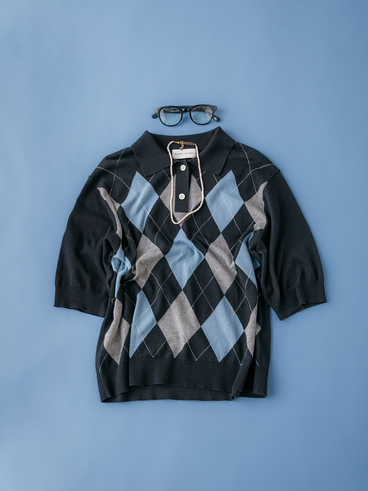 アーガイルニットの平置き画像