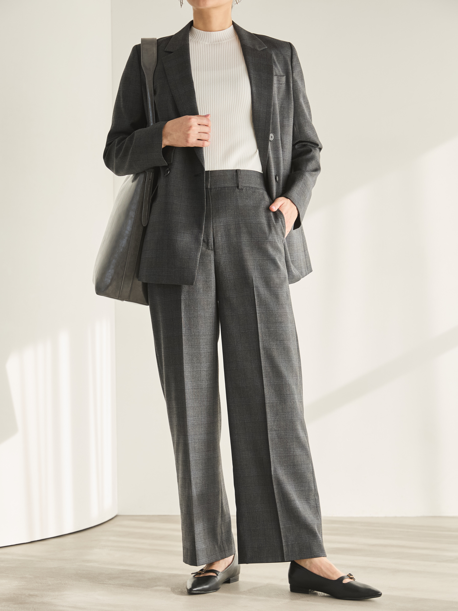 ウール見え×グレー　パンツアップ