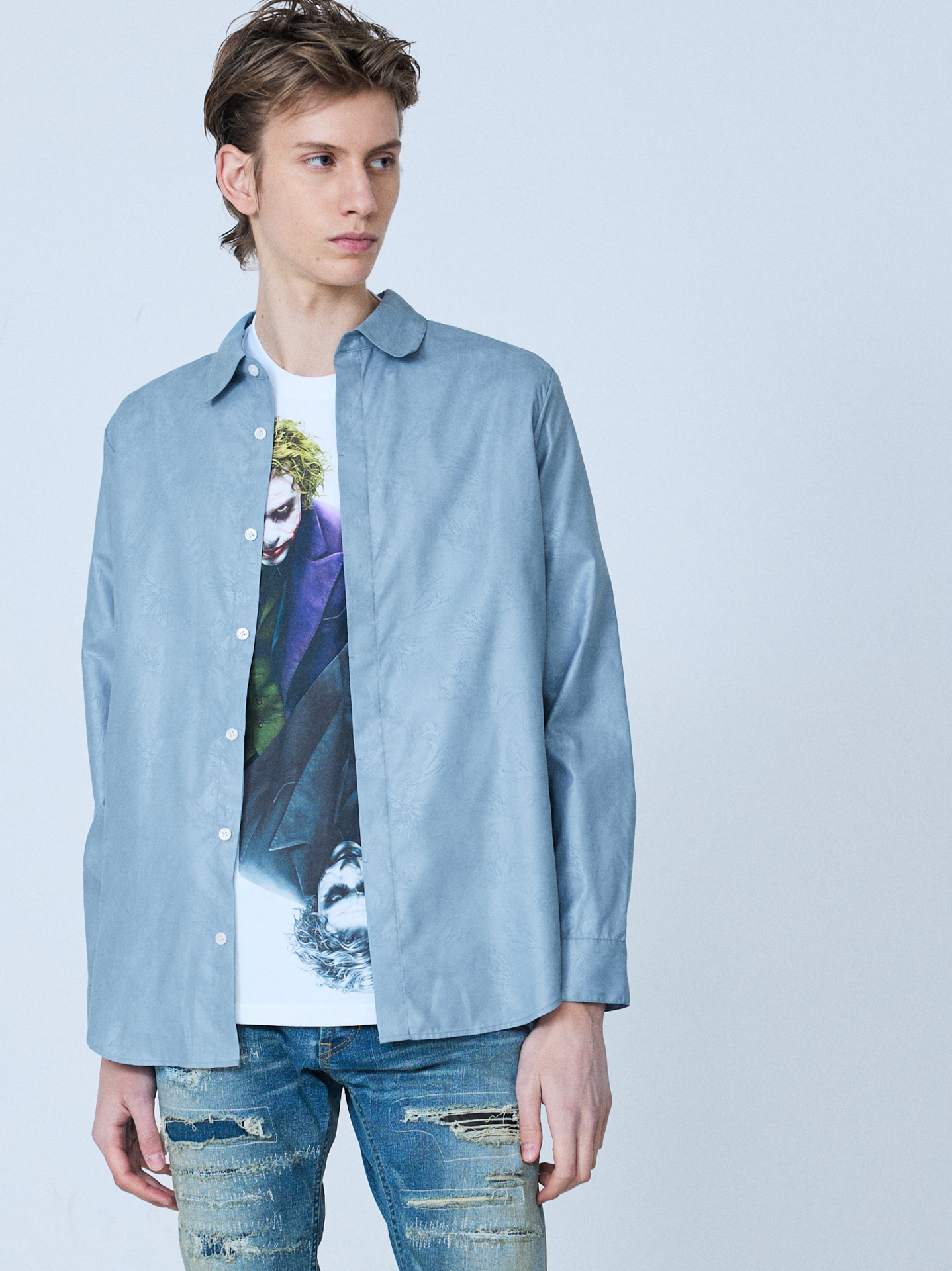 Emboss Leaf L/S Shirt画像