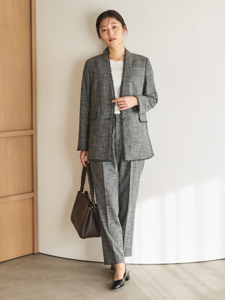 ゆったり×ツイード　全身