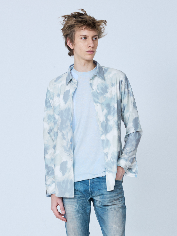 Flower Brushed Print Shirtバストアップ画像