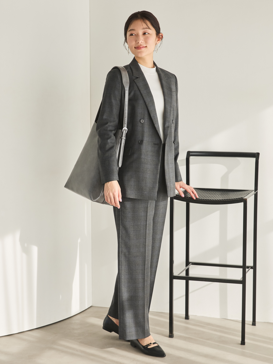 ウール見え×グレー　全身