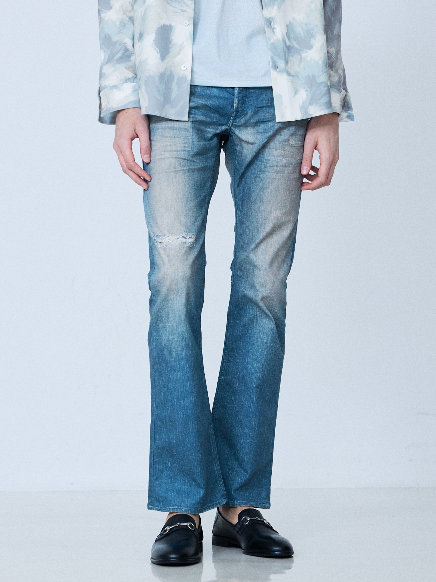 Trompeloeil Flare Denim Pants画像