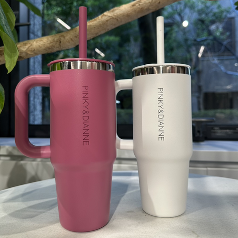 ハイドロフラスク×PINKY＆DIANNEタンブラー2色　ピンクとホワイト　裏面