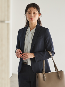 ウール見えスーツ　グレンチェックテーラード正面