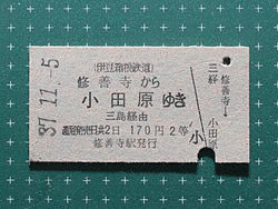 エドモンソン式乗車券の画像