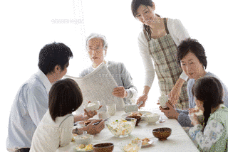 家族の食卓の画像