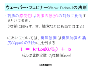 ヴェーバー‐フェヒナーの法則の画像