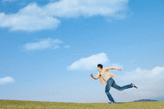 走る男の画像