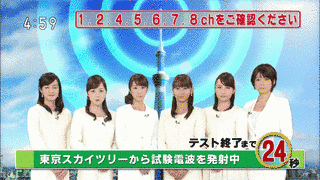 東京スカイツリー受信確認テストの画像