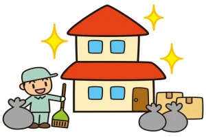 ゴミ屋敷の掃除業者のイラスト