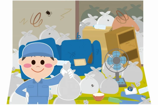 ゴミ屋敷清掃員のイラスト