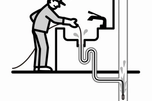 排水管の高圧洗浄のイラスト
