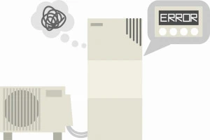 故障でリモコンの表示がエラーになってしまった給湯器のイメージ素材