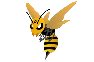 威嚇するスズメバチの絵