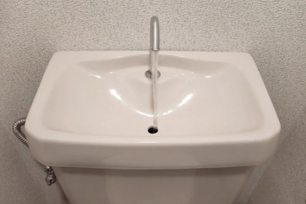 トイレからチョロチョロ水漏れしている様子