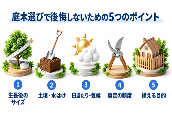 庭木選びで後悔しないための5つのポイントの画像