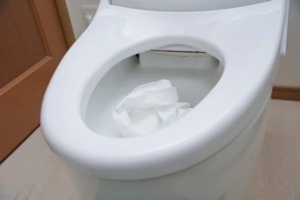 トイレが故障した様子