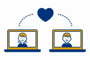 マッチングした男女のイラスト