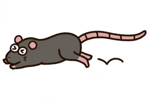 逃げるネズミのイラスト