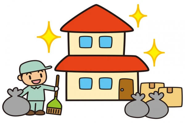 ゴミ屋敷の掃除業者のイラスト