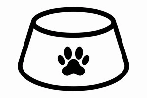 ペットフードの皿のイラスト