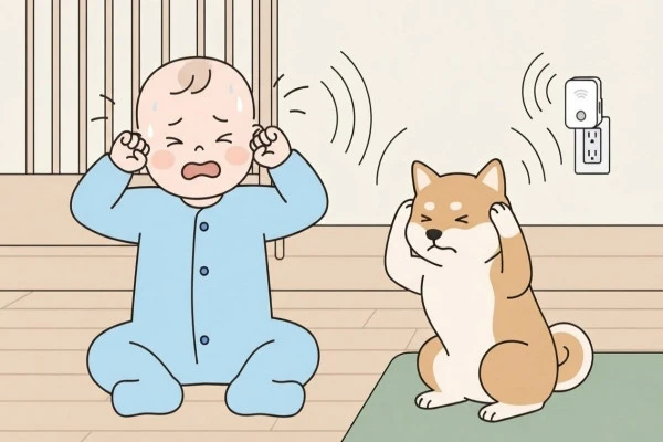 子供やペットへの超音波の影響を恐れた様子