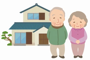 高齢の両親のイラスト