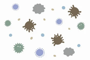 ダニやホコリなどハウスダストのイラスト
