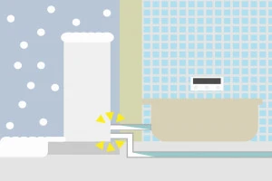 凍結したエコキュートのイラスト