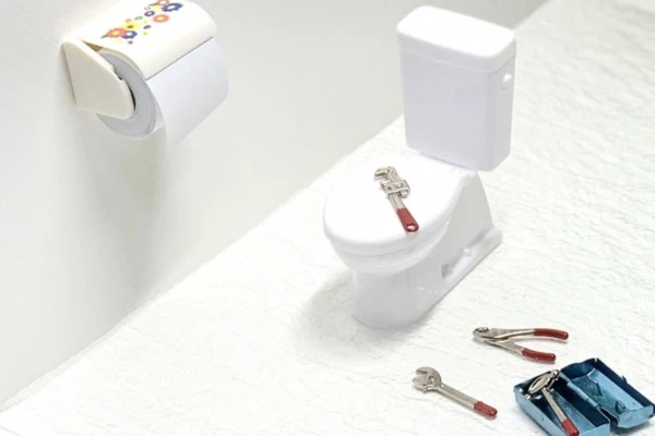 寿命を迎えたトイレを修理・交換する様子