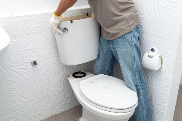 トイレタンクを修理する業者のイメージ