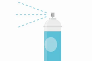 消臭剤をスプレーしている絵