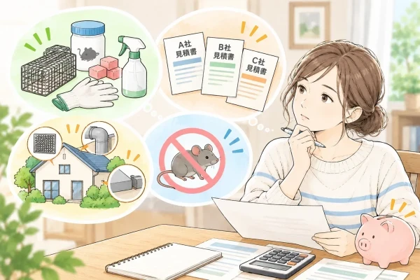 ネズミ駆除費用をどう抑えるか考えている女性