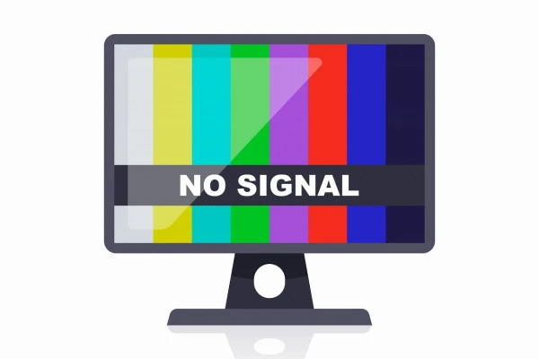 エラーが起こっているテレビ画面のイラスト