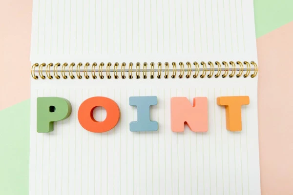 POINT ポイント書かれたブロックの画像