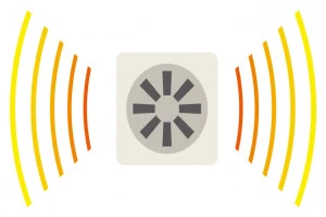 コウモリの対策で超音波を出している絵