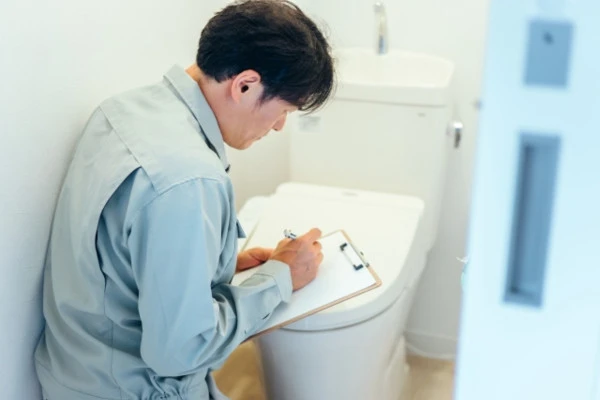 トイレの交換を業者に問い合わせた様子