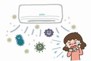 エアコンのカビのイラスト