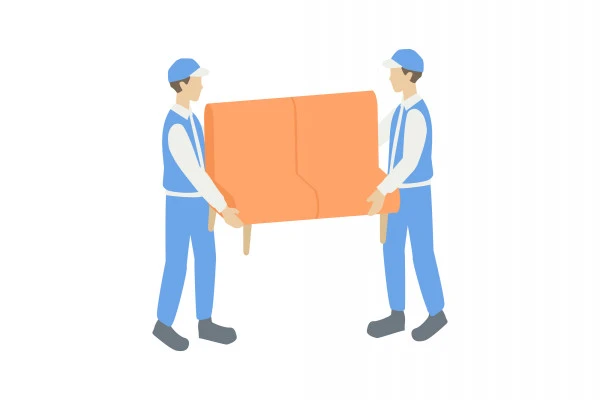 ソファを運ぶ作業員のイラスト