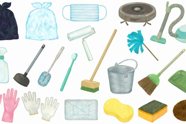 掃除用具のイラストセット